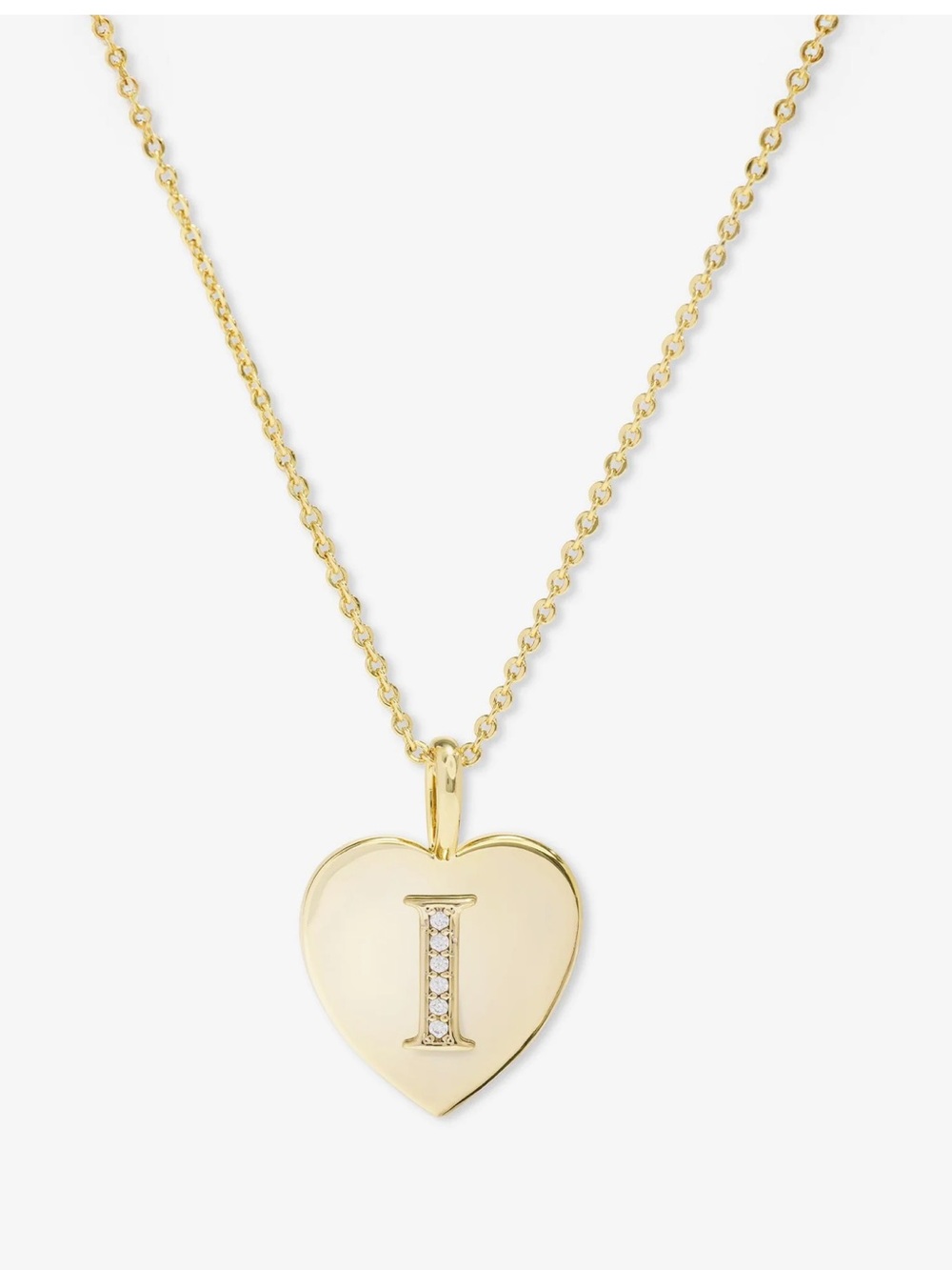 Melinda Maria Gold Heart Initial “I”Pendant Necklace